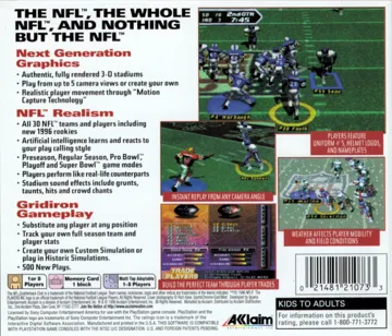 NFL Quarterback Club 97 (US) box cover back